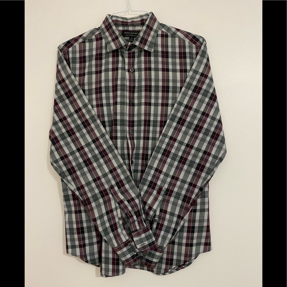 Banana Republic Factory Stretch Tailored Slim Fit Mens Shirt